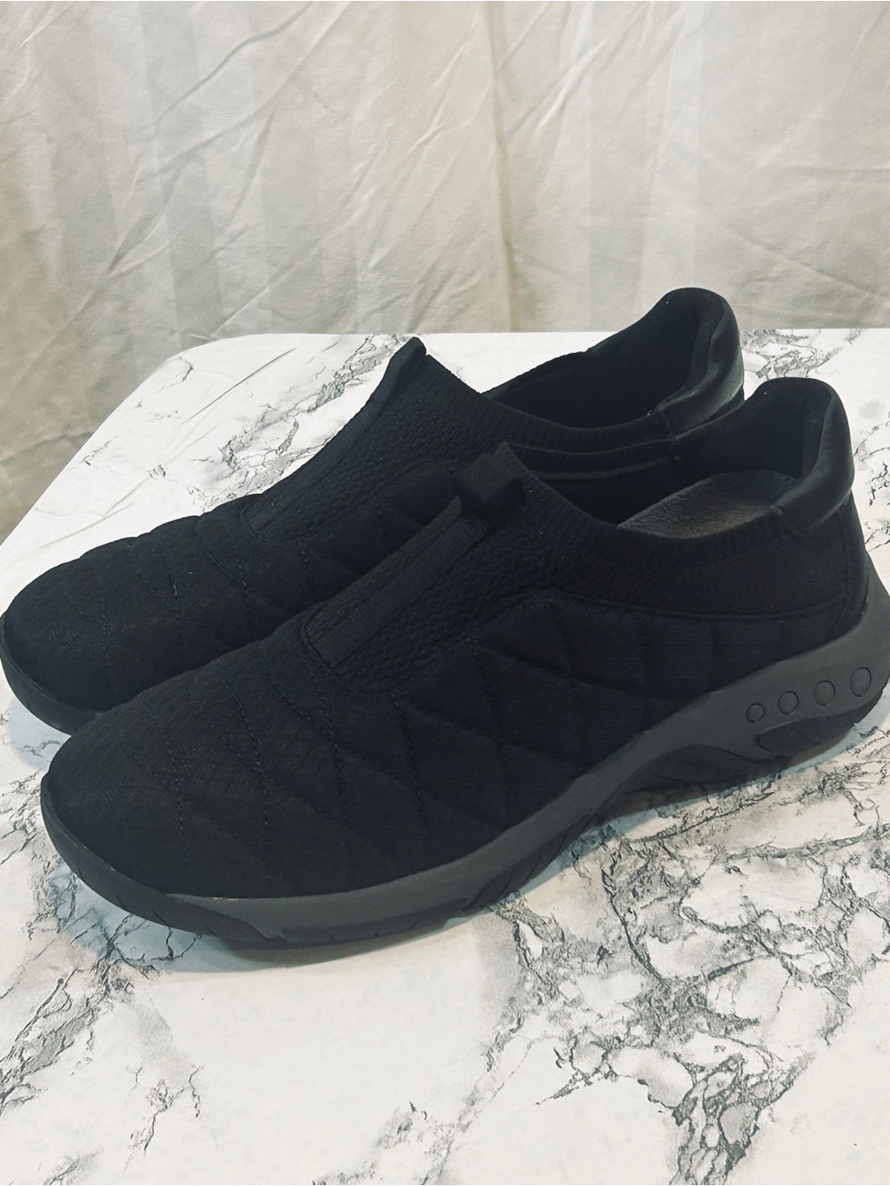 Easy Spirit Black Knit Slip-On Sneaker with Low Profile